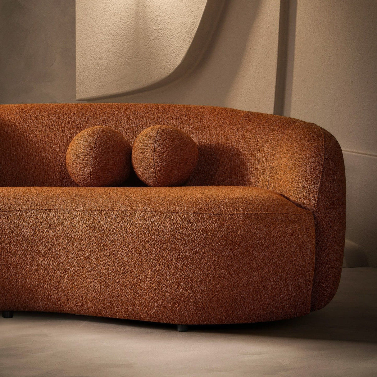 Drake - Japandi Style Curvy Boucle Sofa