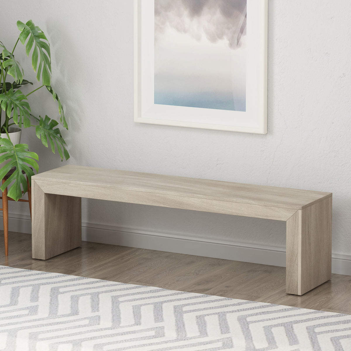 Acacia Wood Dining Bench, Farmhouse Style - Best Buy Furniture