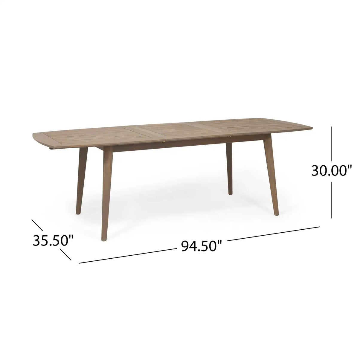 Placidity - Outdoor Expandable Dining Table With Slatted Tabletop And Tapered Legs - Best Buy Furniture
