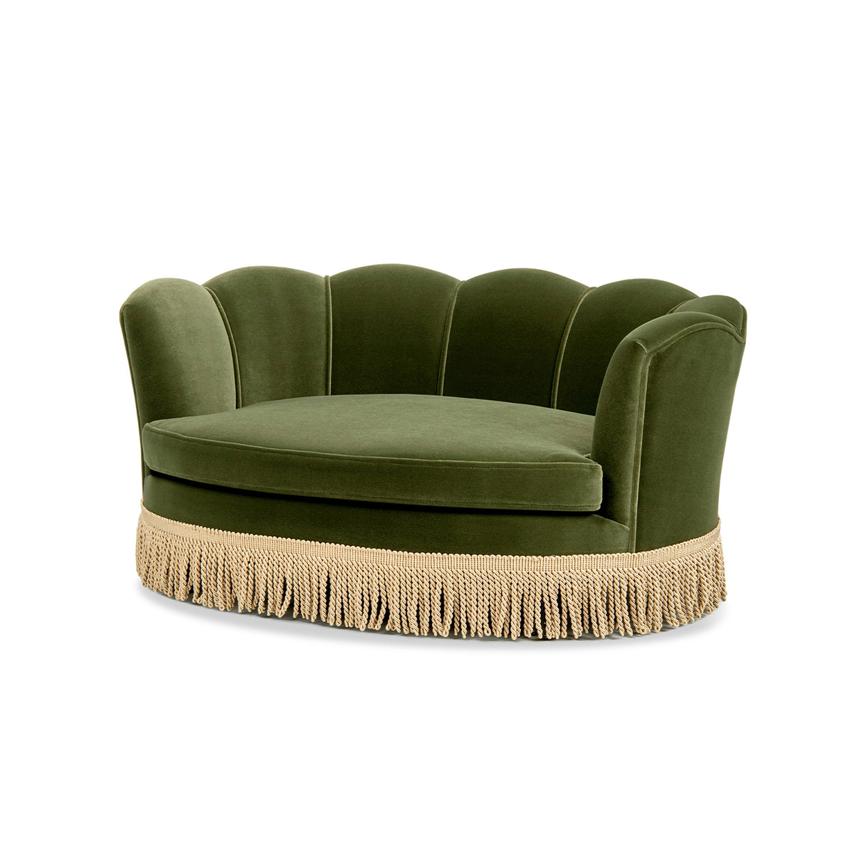 Clara 34.5" Scalloped Pet Sofa Bed - Medium, Olive