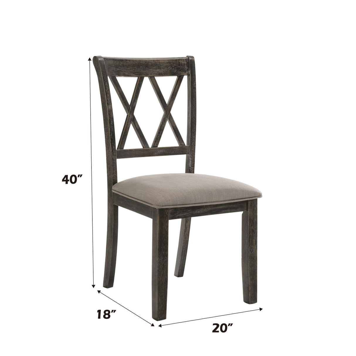 Claudia II - Weathered Side Chair (Set of 2) - Beige / Gray - Best Buy Furniture