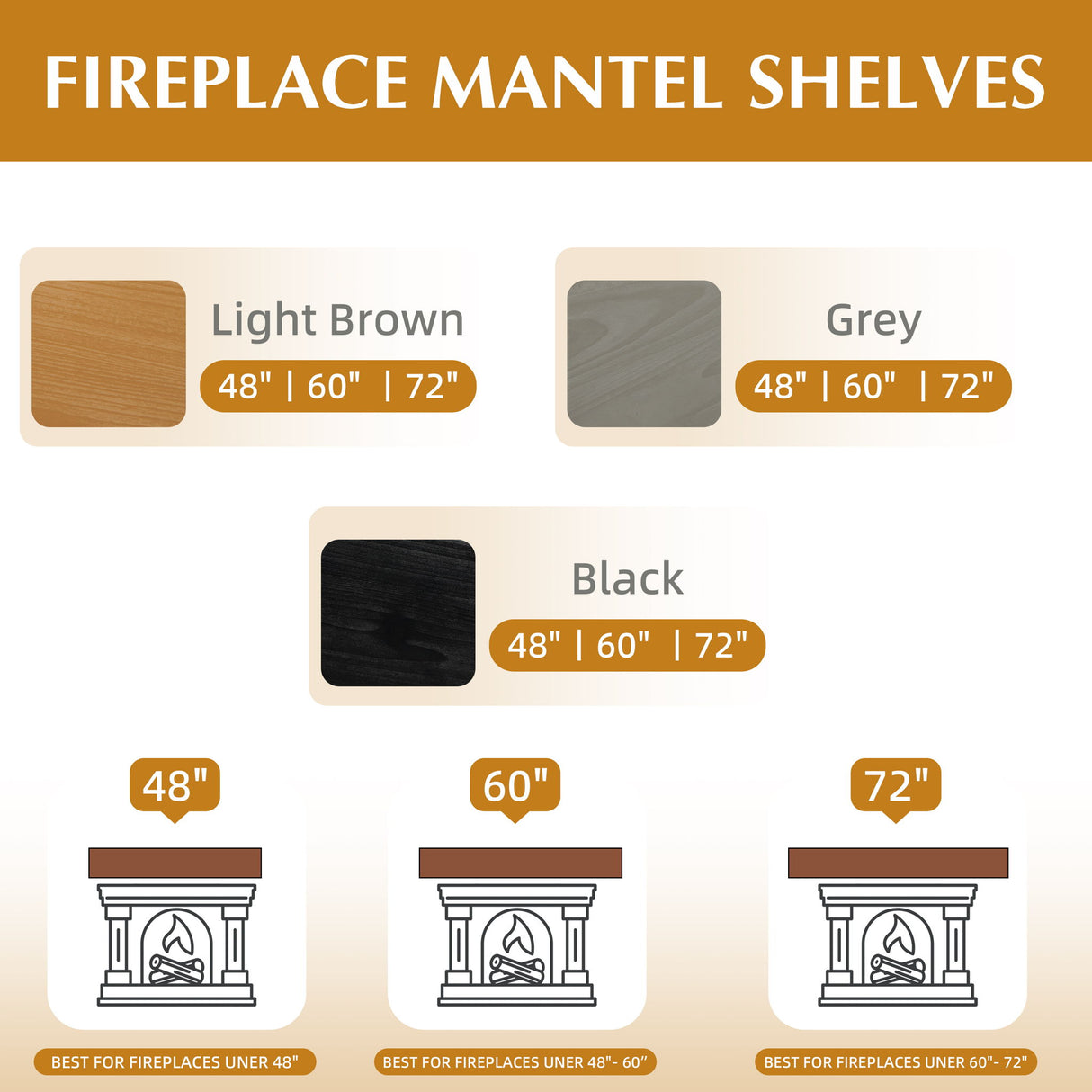 Fireplace Mantel Floating Shelf For Home Decor