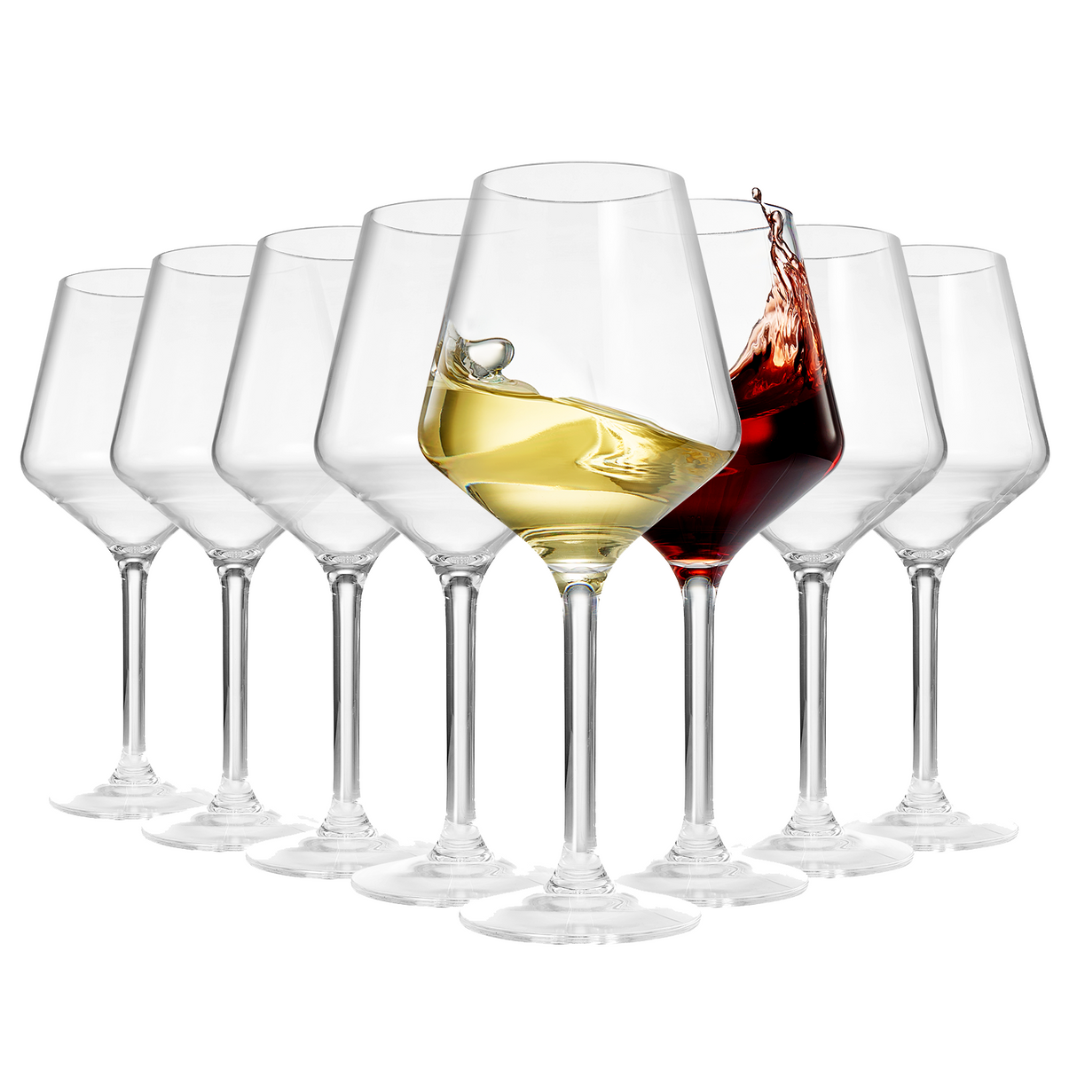 Barcelona Acrylic Stemmed Wine Glassware, Set of 8