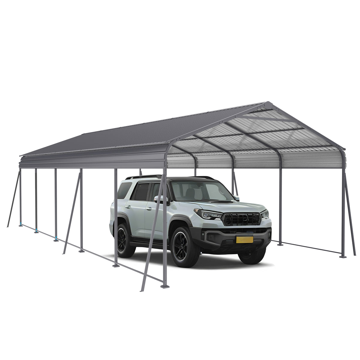 Metal Carport 13 × 26.5 FT with Galvanized Steel Roof