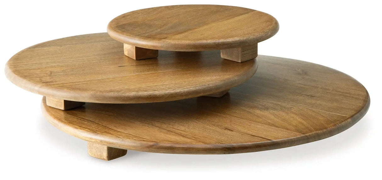 Kaidler - Tray Set (Set of 3) - Brown - Best Buy Furniture