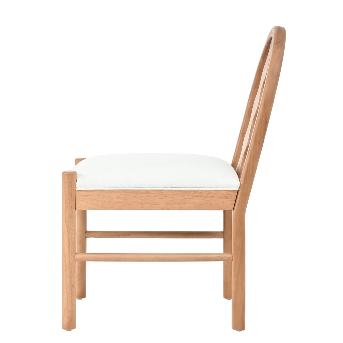 7-Piece Dining Table Set, 70" Solid Rubber Wood Dining Table with 6 Wave Back Dining Chairs