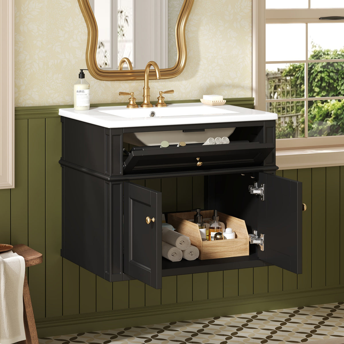 24" Wall Mounted Modern Bathroom Vanity