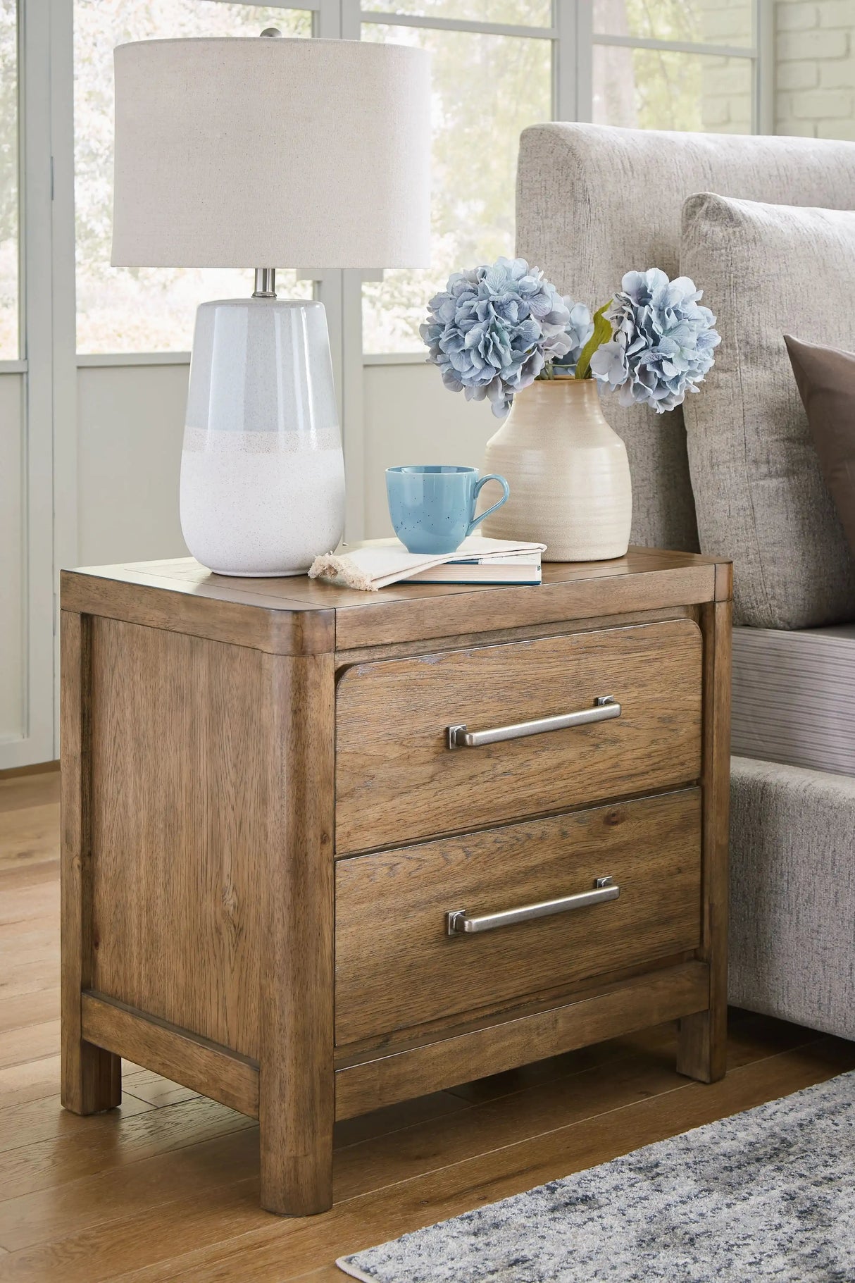 Cabalynn - Two Drawer Night Stand - Light Brown - Best Buy Furniture