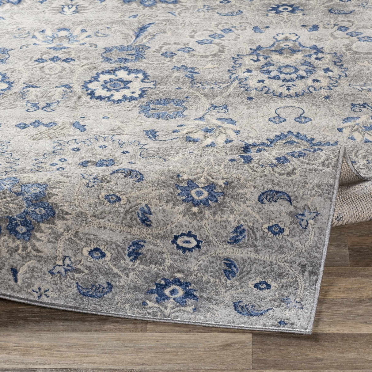 Adairsville Blue Floral Area Carpet - Clearance