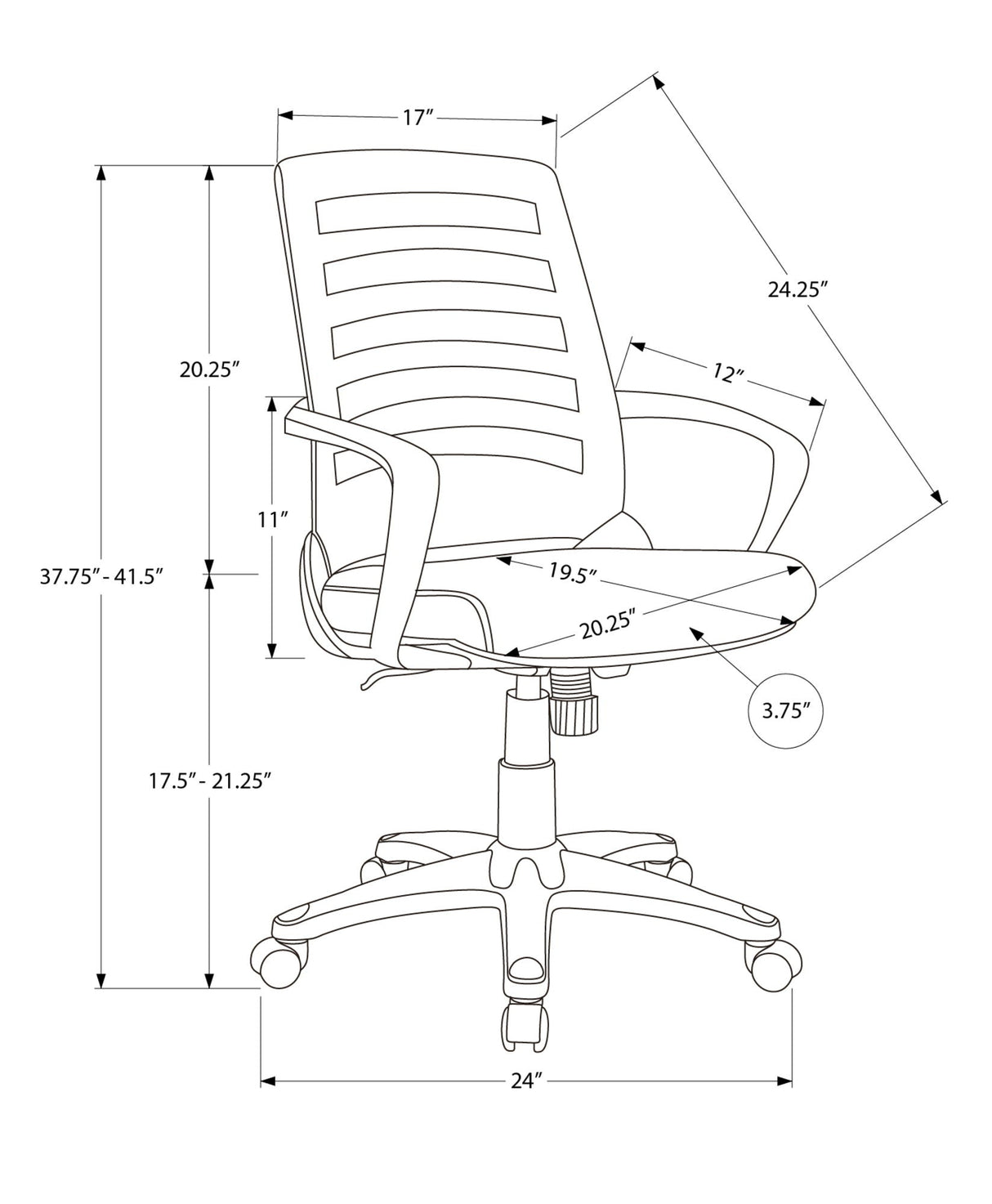 Office Chair, Adjustable Height, Swivel, Ergonomic, Armrests - Best Buy Furniture