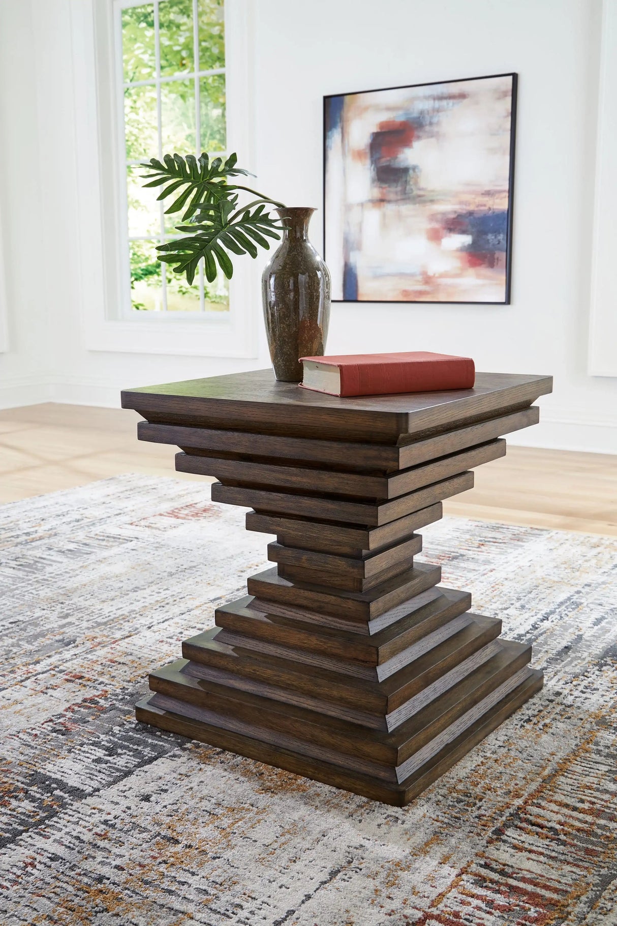 Hannodream - Square End Table - Warm Brown - Best Buy Furniture