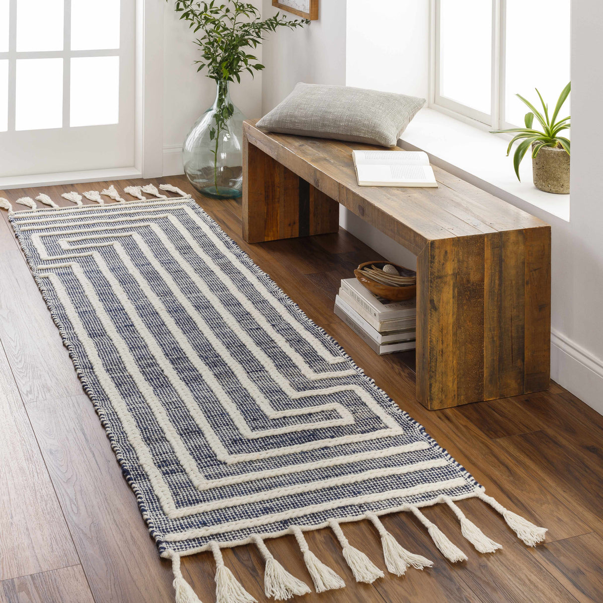 Aditya Tasseled Jute&Wool Carpet - Clearance
