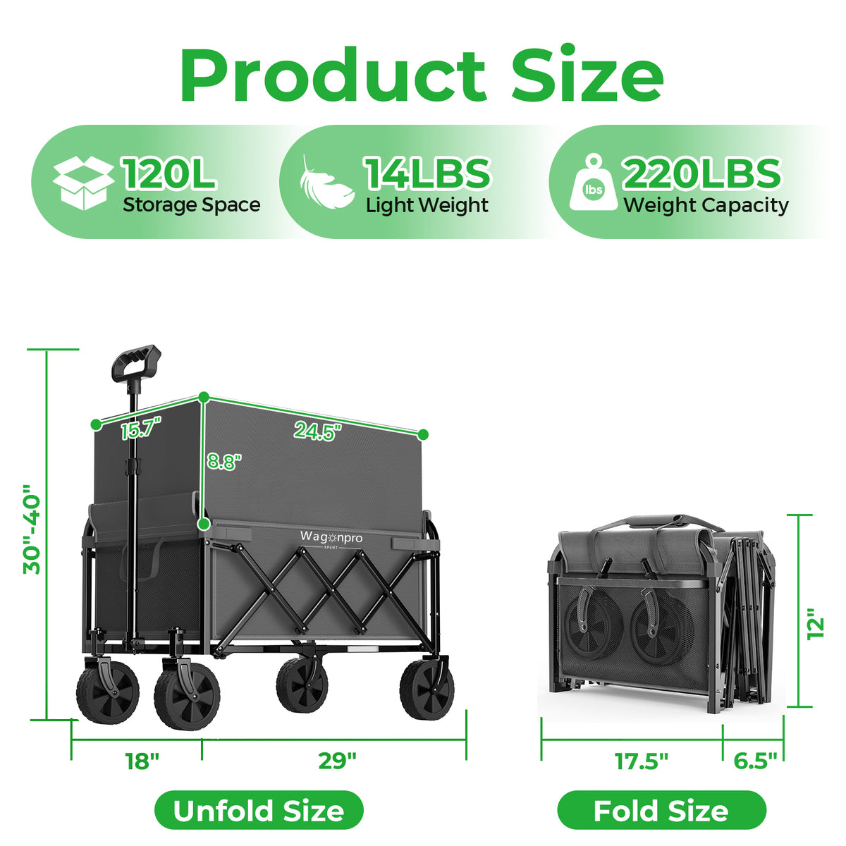 Expandable Dual-Layer Utility Wagon with Extra Space
