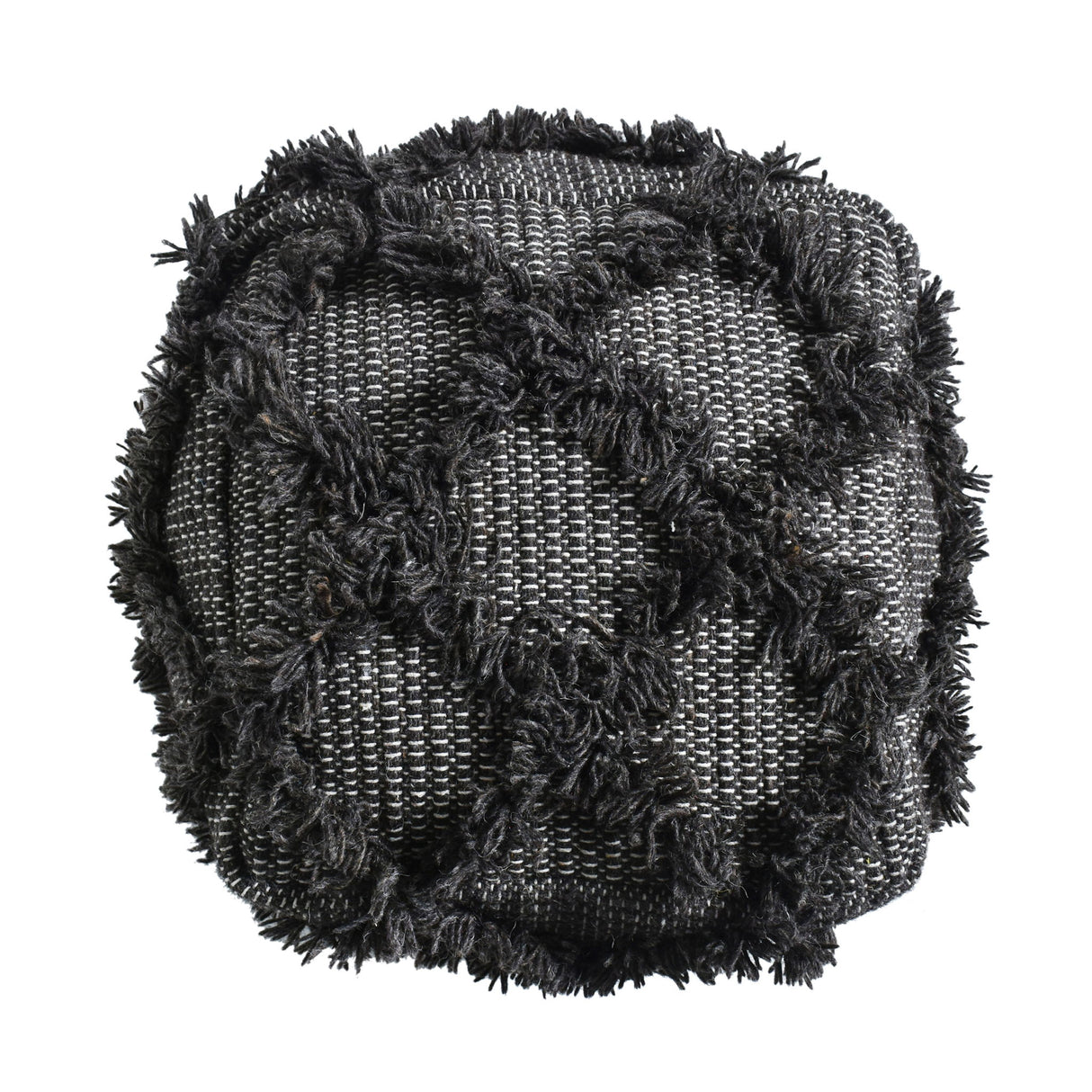 Jumanji - Handcrafted Wool And Cotton Pouf - Brown