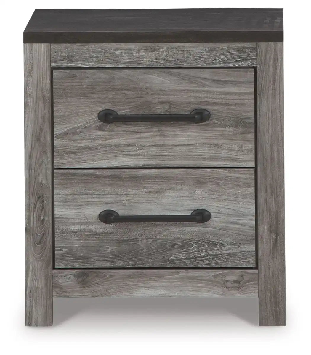 Bronyan - Two Drawer Night Stand - Dark Gray - Best Buy Furniture
