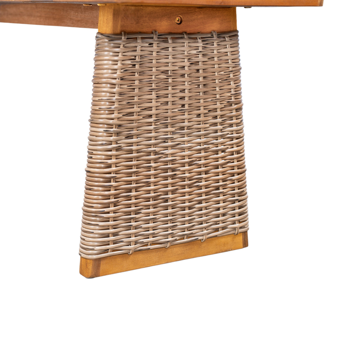 Outdoor Acacia Wood Bench (Set of 2), Teak Finish