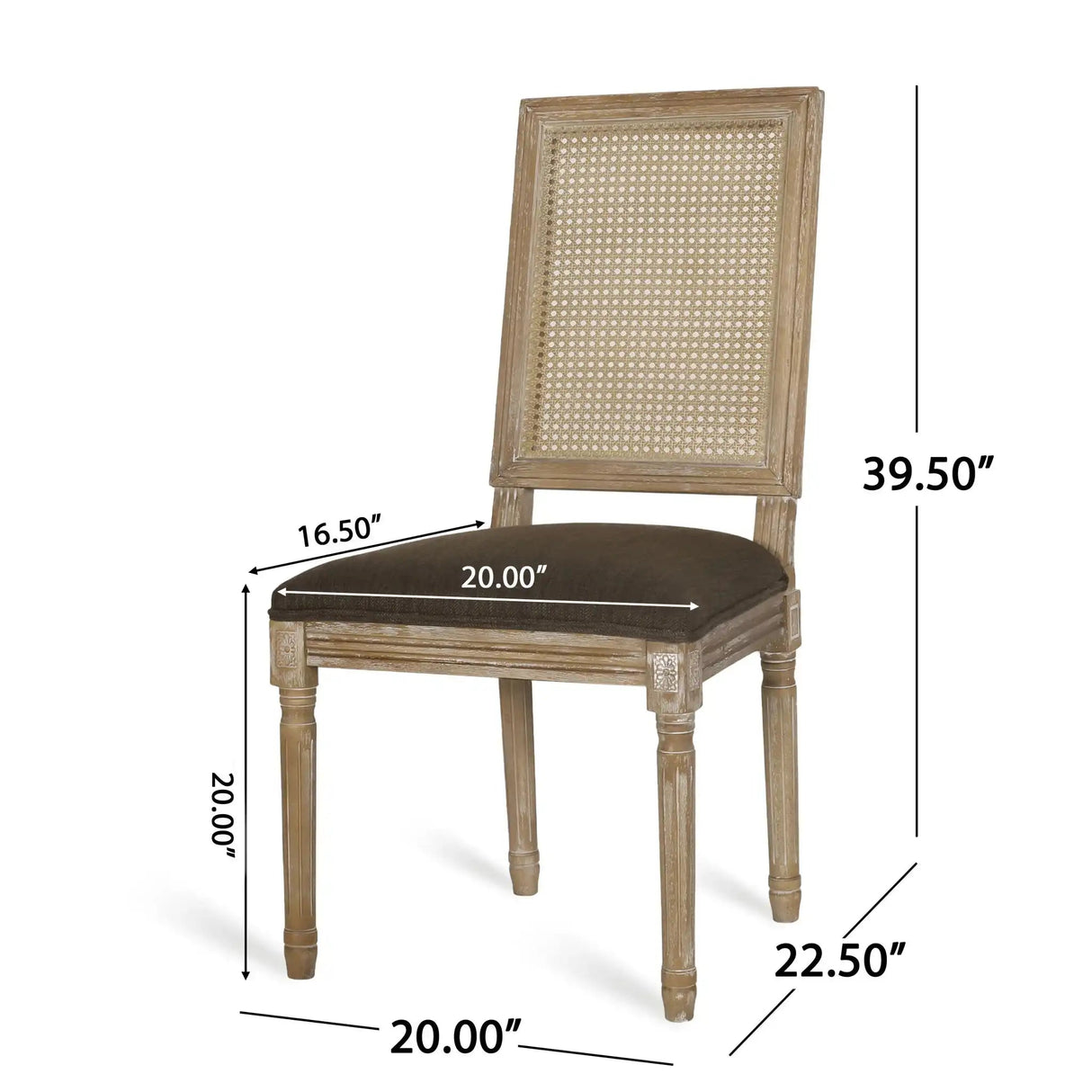 French Country Dining Chair With Rectangular Cane Backrest And Smooth Upholstered Seating - Best Buy Furniture