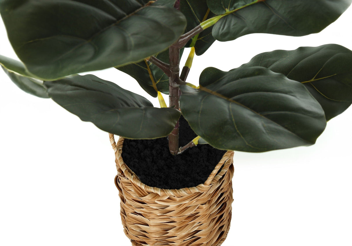 28" Tall, Artificial Plant, Fiddle Tree, Indoor, Faux, Fake, Floor, Greenery, Potted, Real Touch, Decorative - Green / Beige - Best Buy Furniture