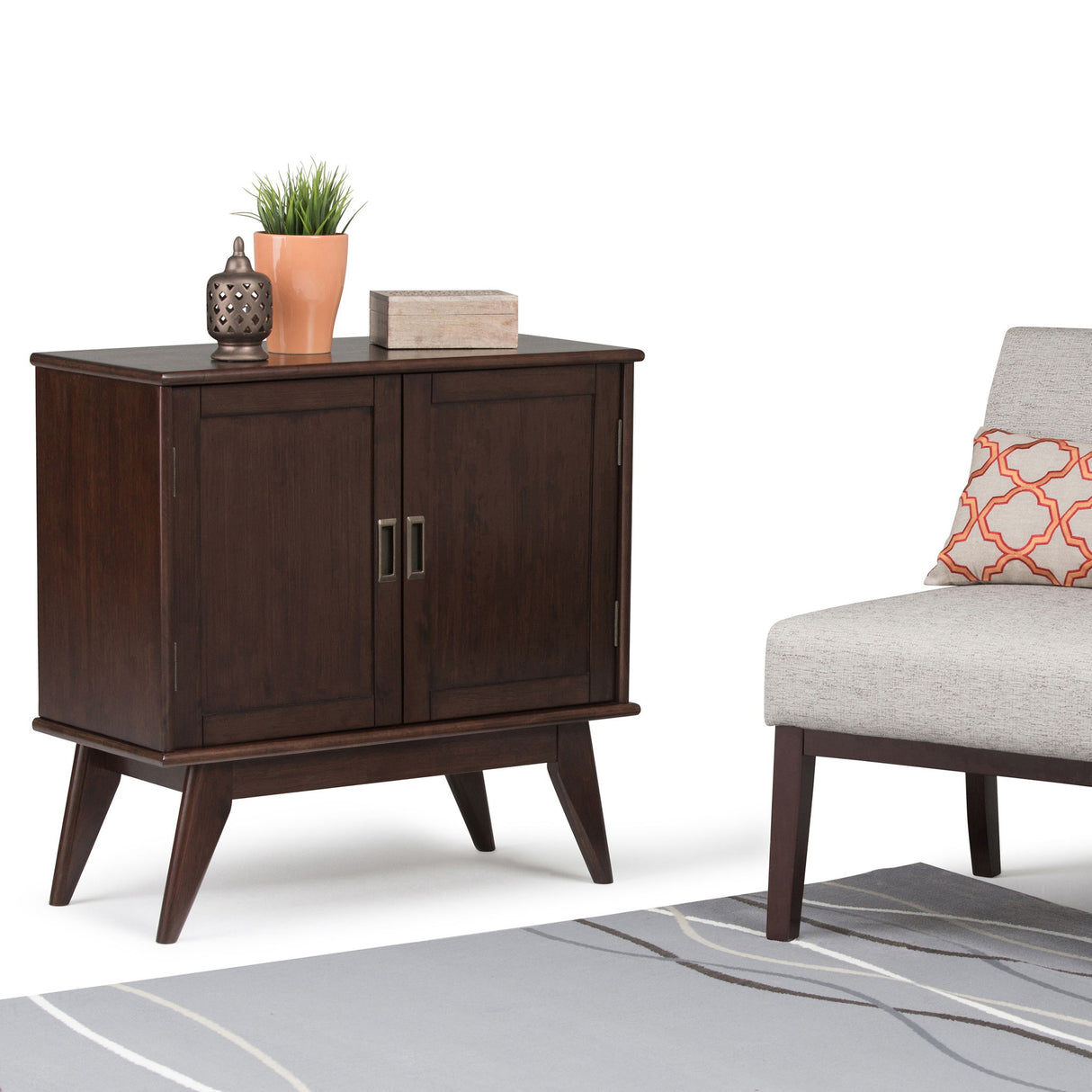 Draper - Low Storage Cabinet - Medium Auburn Brown
