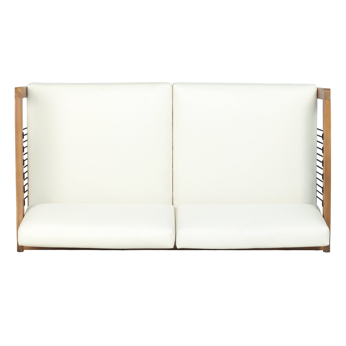 Acacia Wood Outdoor Loveseat with Handwoven Rope