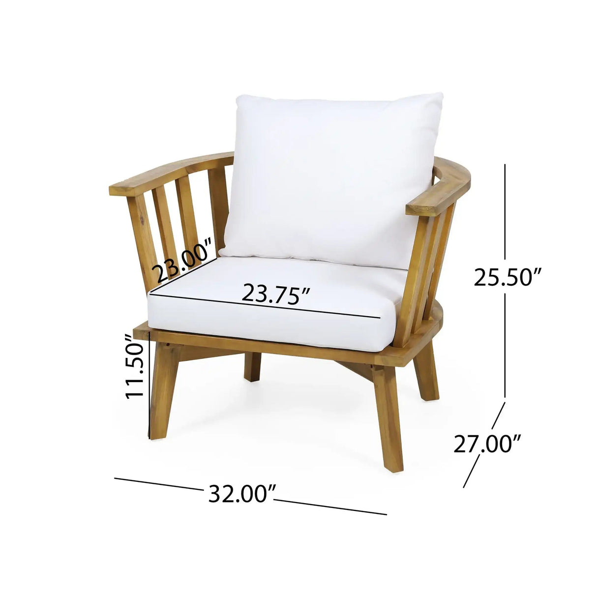 Patio Furniture Set, Outdoor Acacia Wood Patio Club Chair With Table - Best Buy Furniture