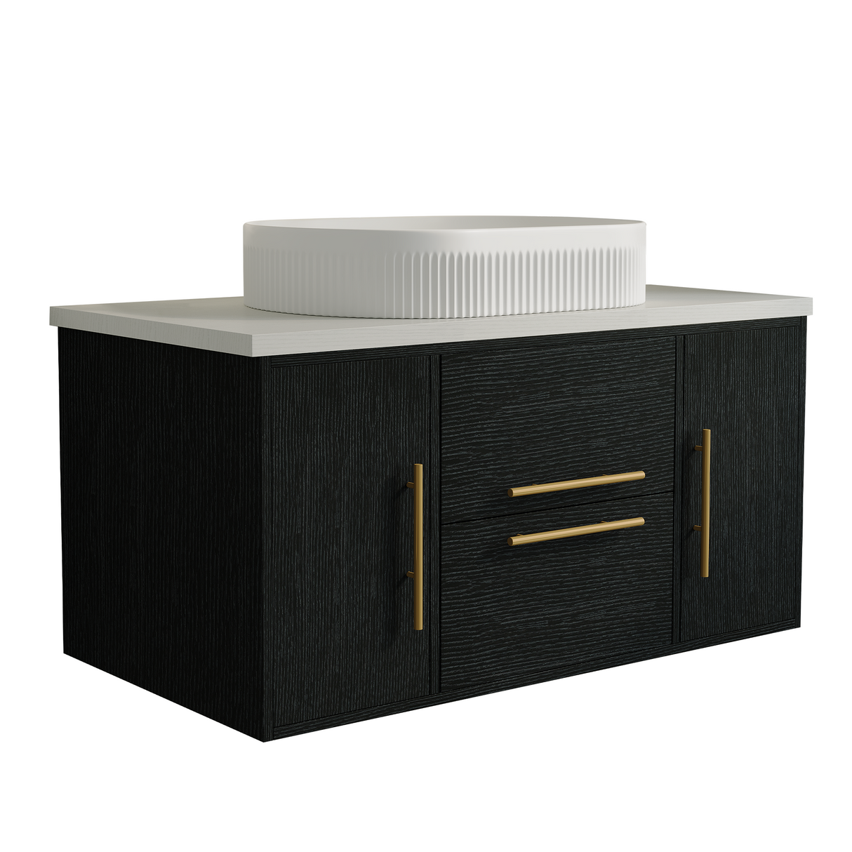 39.4 in Modern Floating Bathroom Vanity with Ceramic Sink