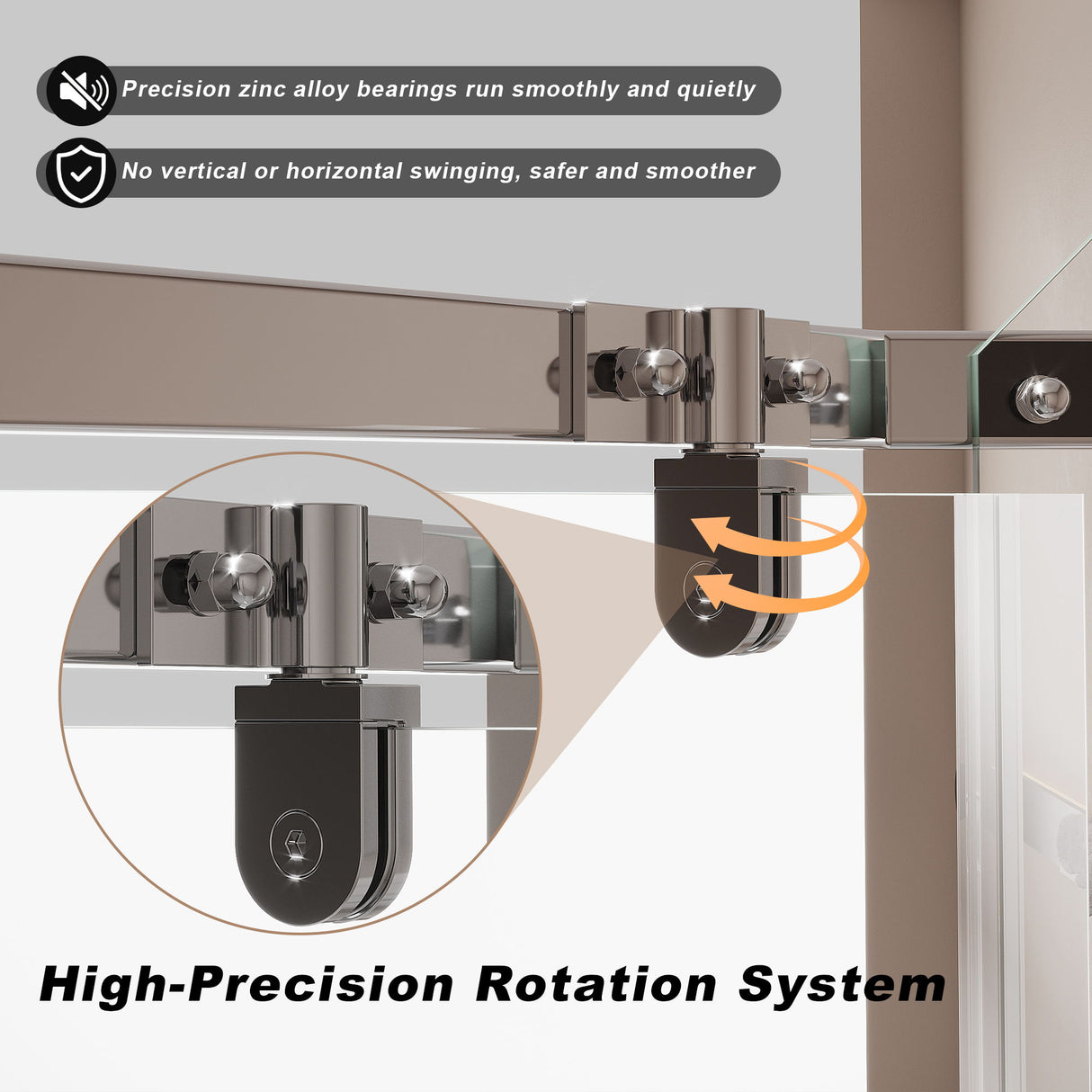 Frameless Neo Angle Shower Door WithTempered Glass