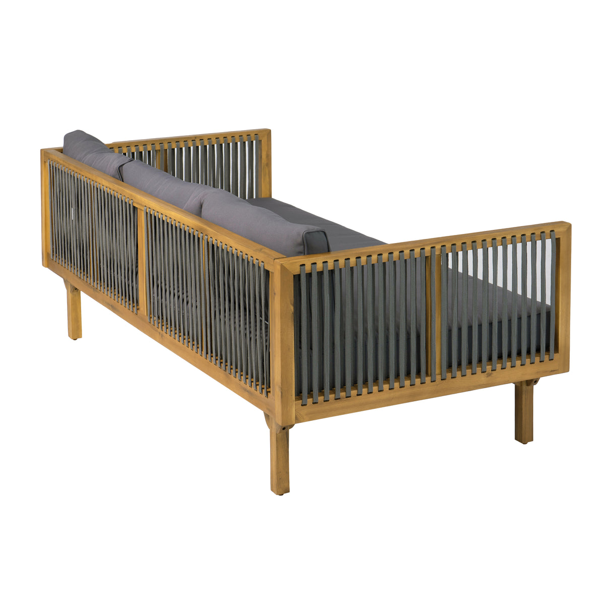 2-Piece Outdoor Patio Set: Sofa with Dark Grey Cushions
