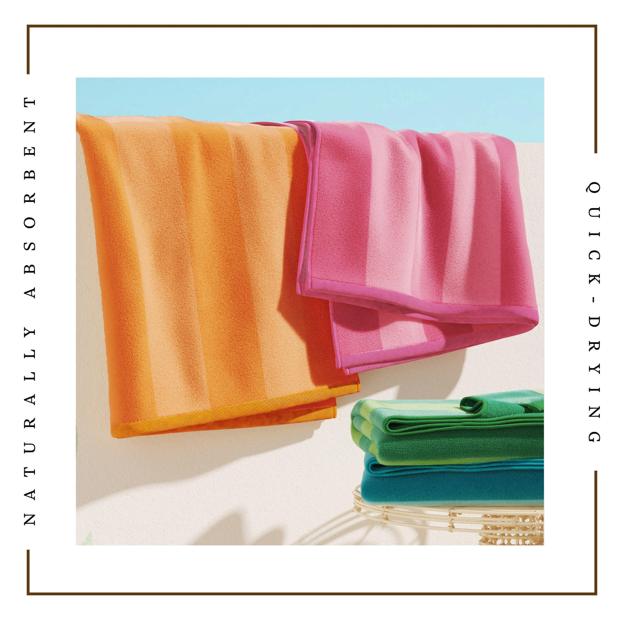 Cotton Velour Cabana Stripe Beach Towel - Novia Collection