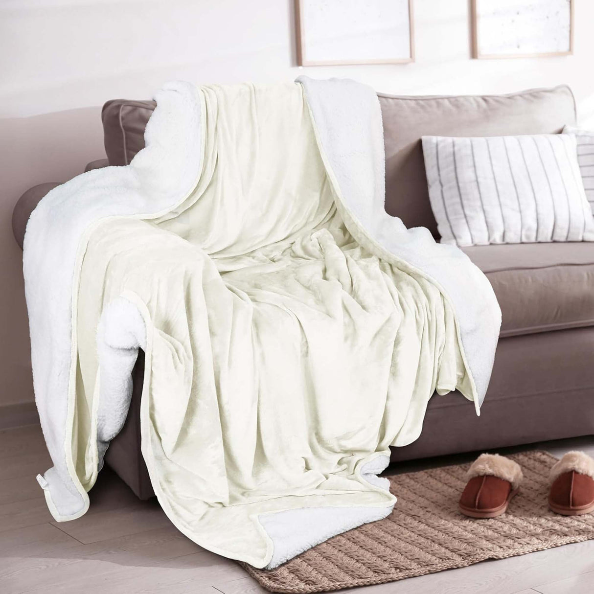 Velvet Plush Sherpa Bed Blanket - Sherpa Fleece Collection