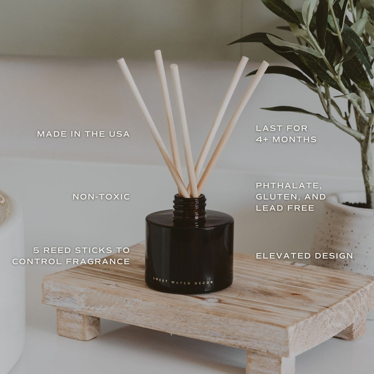 Farmhouse Amber Tinted Glass Jar Reed Diffuser