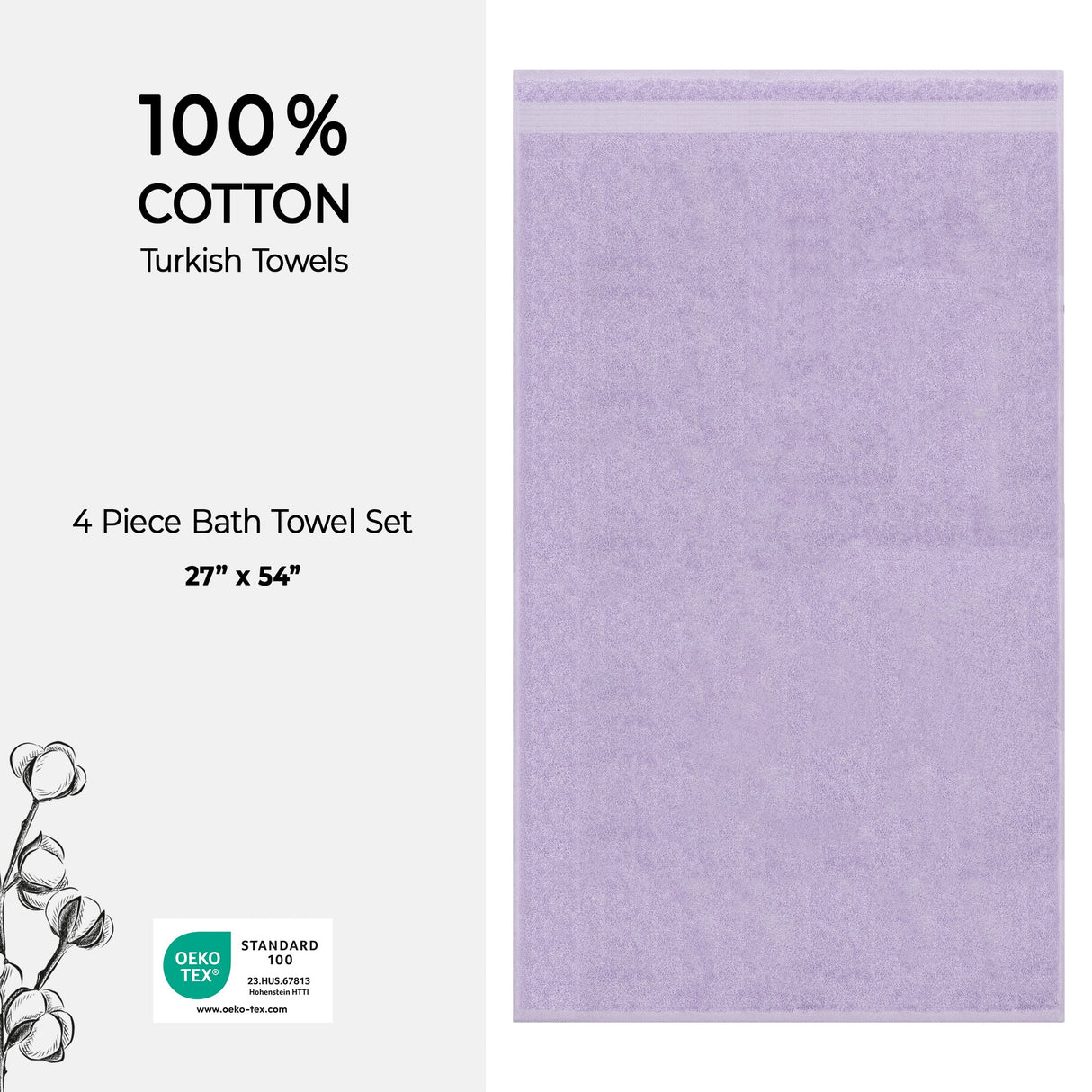 American Soft Linen Bekos 100% Cotton Turkish Towels, 4 Piece Bath Towel Set