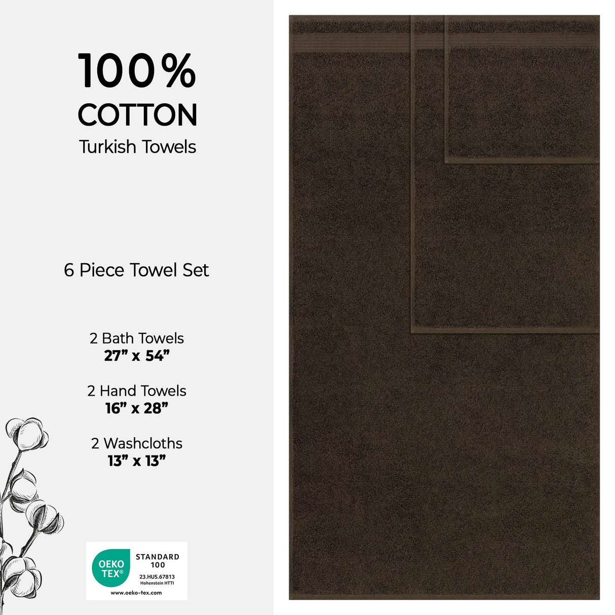 American Soft Linen Bekos 100% Cotton Turkish Towels 6 Piece Bath Towel Set with 18 Different Colors