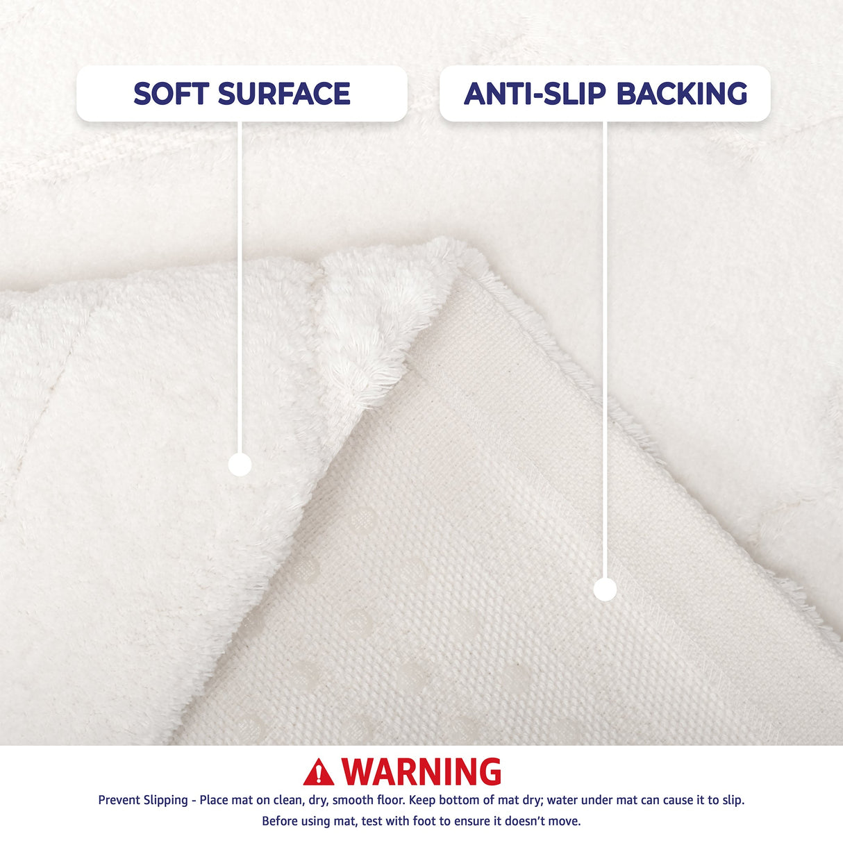 American Soft Linen Lovi Bath Rug – 21"x34" Premium Cotton, Non-Slip Design - Bath Mats for Bathroom