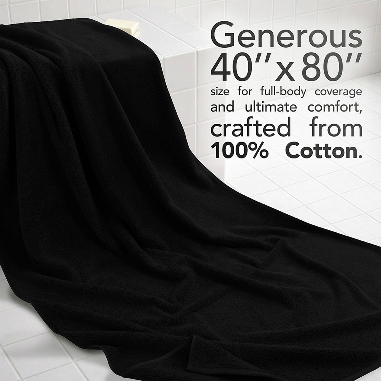 40x80 Inch Premium Bath Sheet OVERSIZED 100% Ring Spun Cotton, Luxury, Maximum Softness, Extra Large Bath Towel