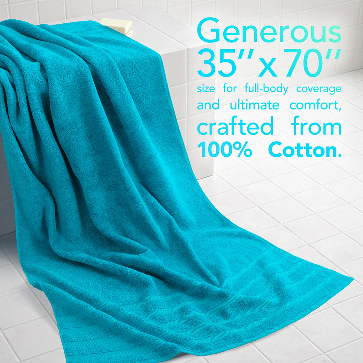 35x70 Inch Premium Bath Sheet JUMBO 100% Cotton Turkish Towels, Extremely Soft, Luxury, Extra Large Bath Towel (BEST CHOICE)