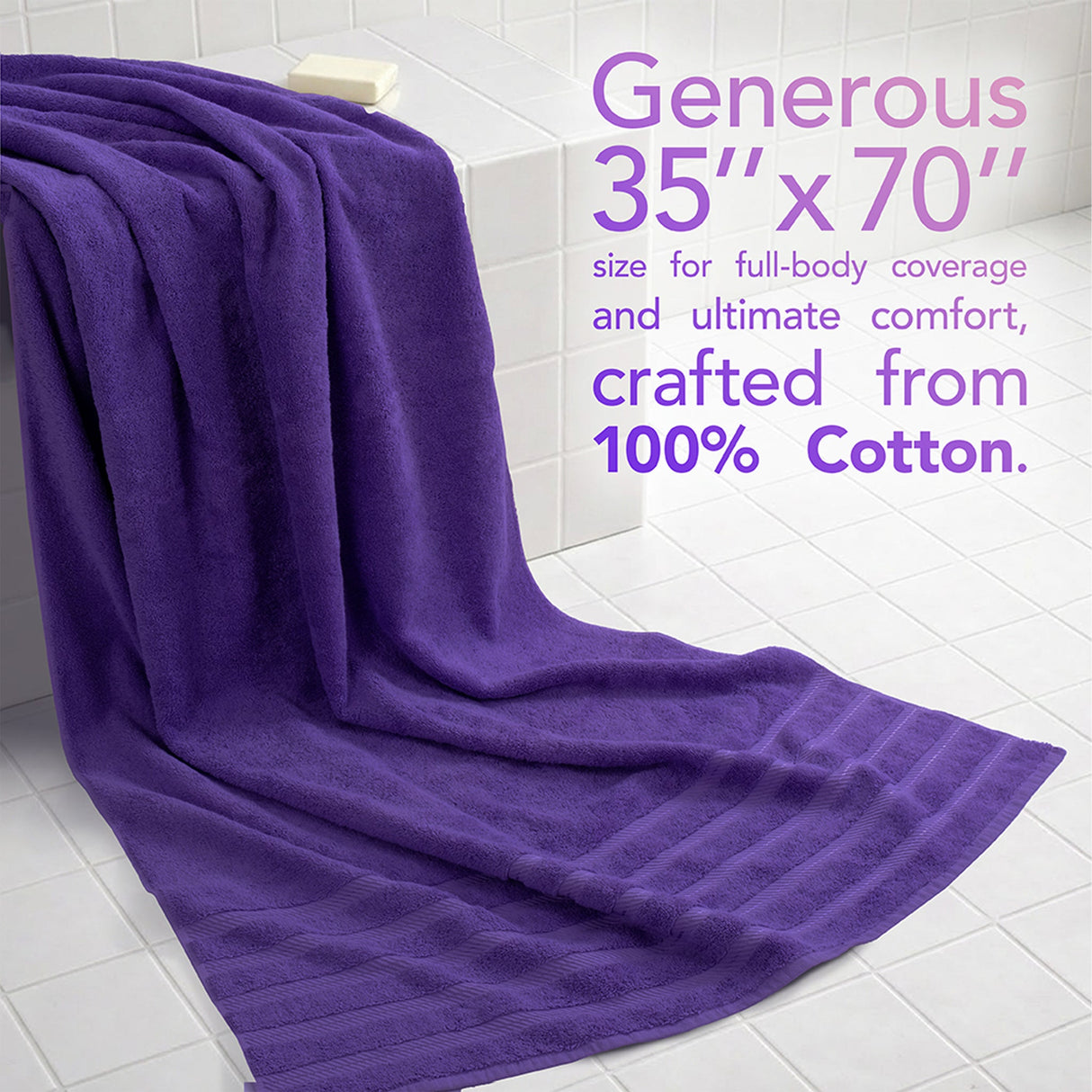 35x70 Inch Premium Bath Sheet JUMBO 100% Cotton Turkish Towels, Extremely Soft, Luxury, Extra Large Bath Towel (BEST CHOICE)