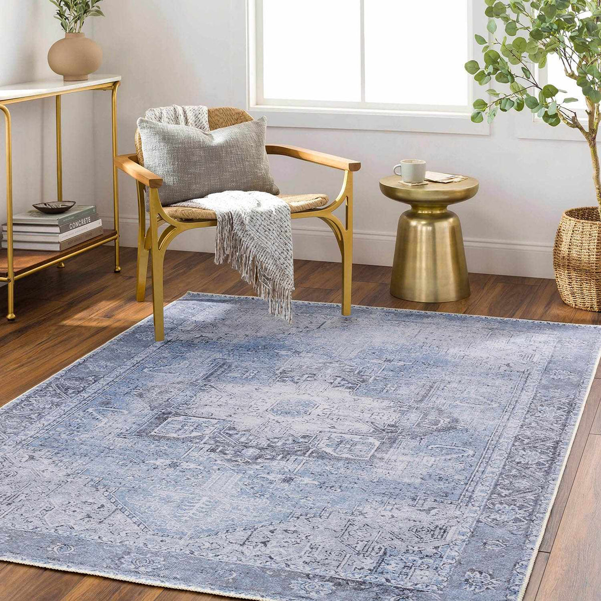 Boutique Rugs Ice Blue Flat Pile Washable Rug - view 3