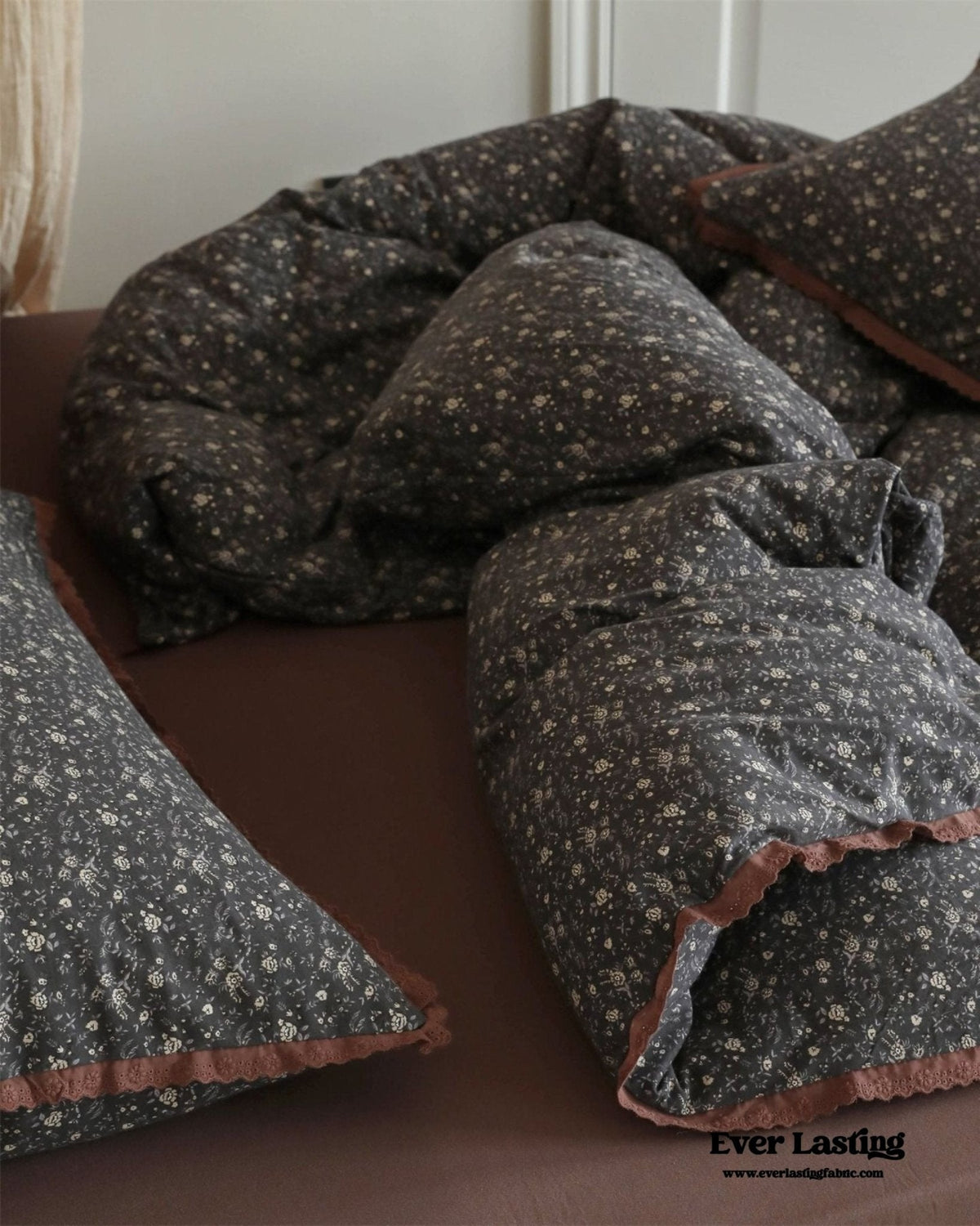 Ever Lasting Anaya Rose French Vintage Bedding Set / Black + Brown - view 6