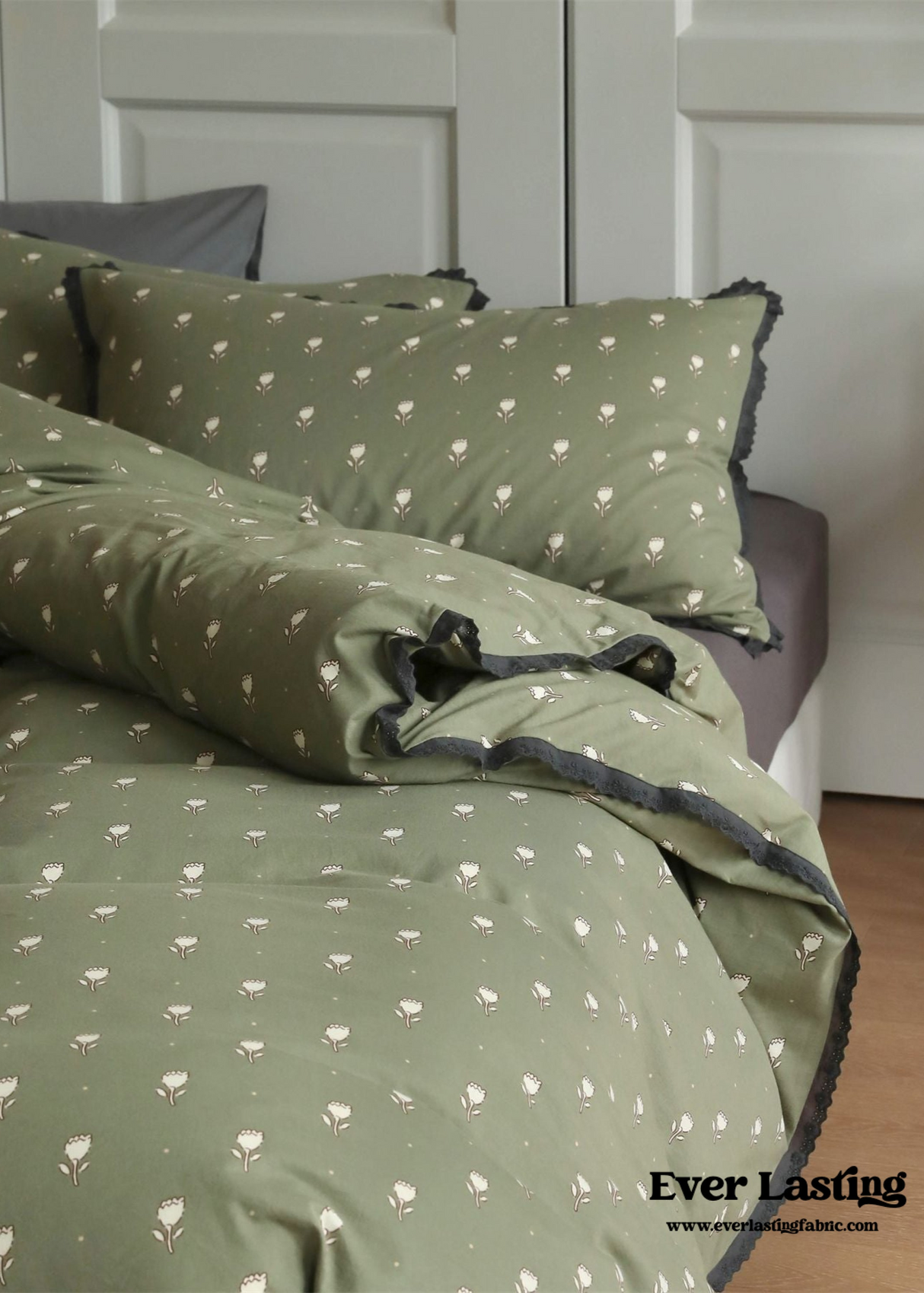 Anaya Rose French Vintage Bedding Set / Green + Brown