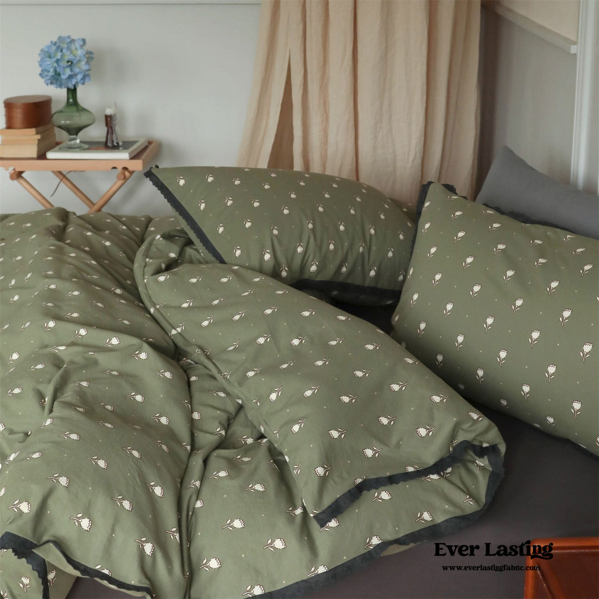 Anaya Rose French Vintage Bedding Set / Green + Brown
