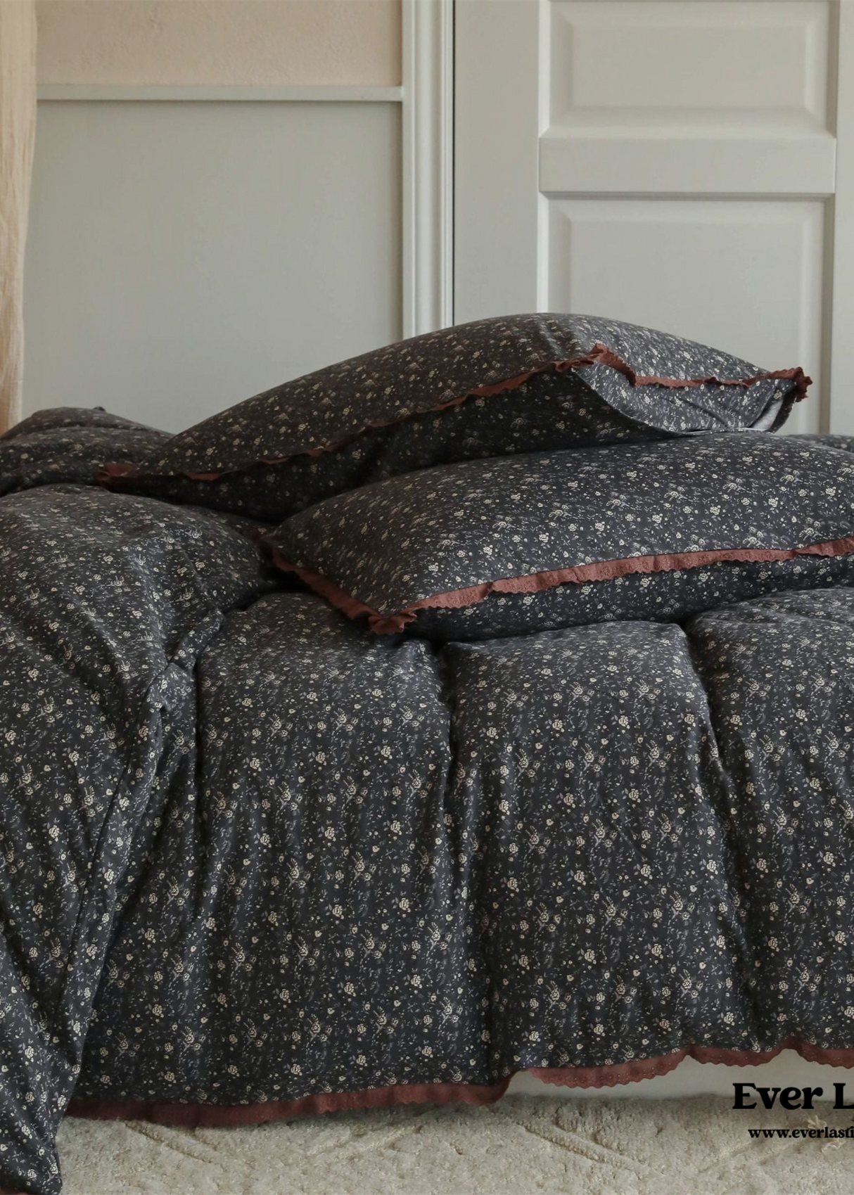 Anaya Rose French Vintage Bedding Set / Green + Brown