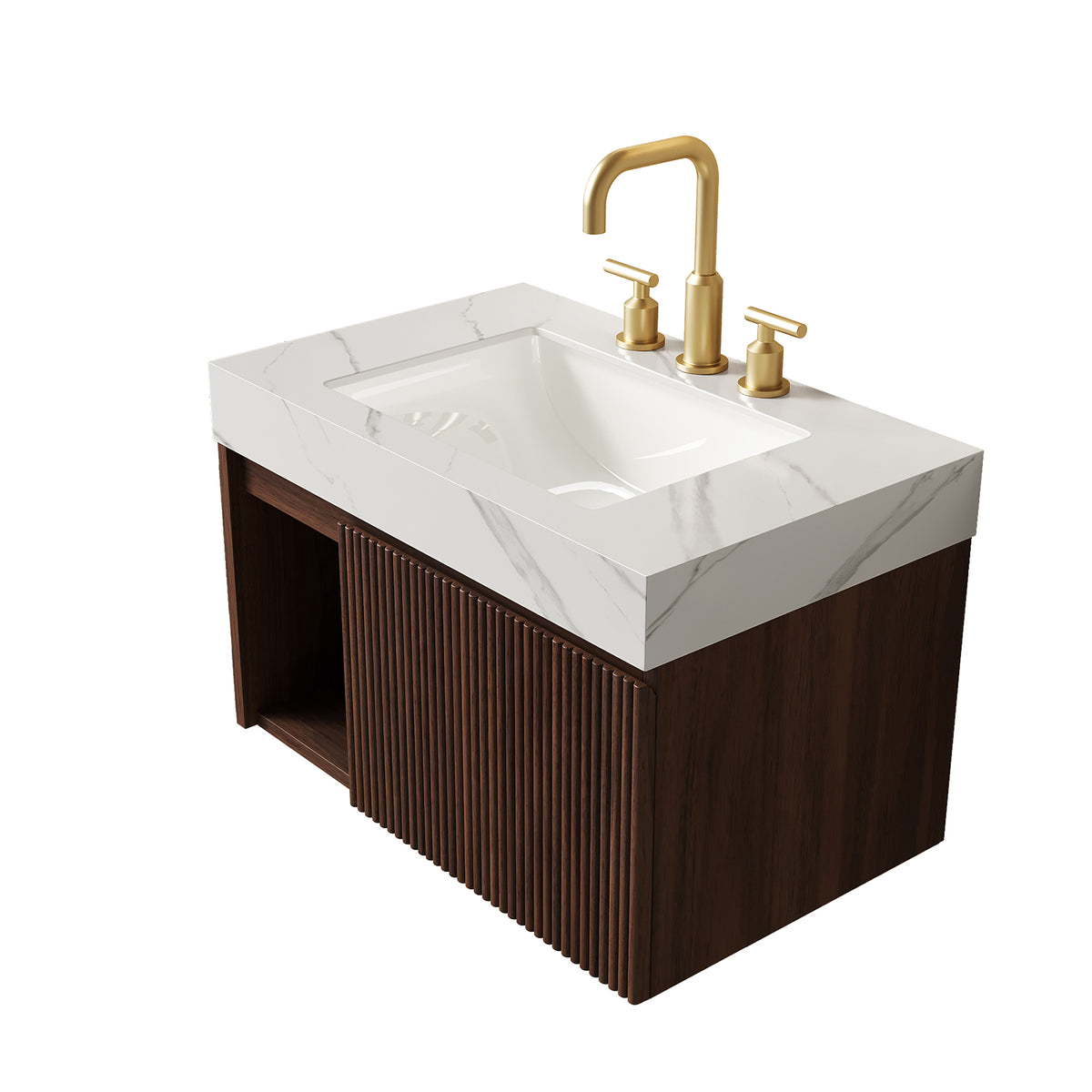 Anicco Lab EIDEN 30-Inch Floating Bathroom Vanity with Ceramic Basin - view 4