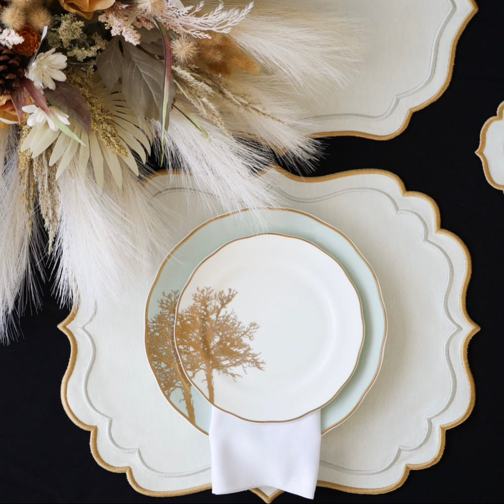 Arista Ivory Rectangle Fabric Placemat