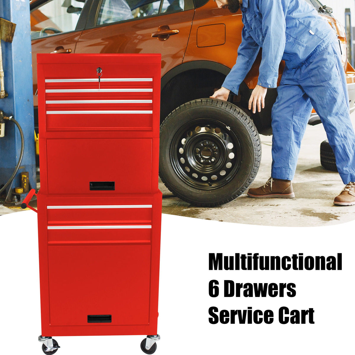 ARTMAN 6 Drawer Lockable Tool Cabinet with Detachable Toolbox - view 5