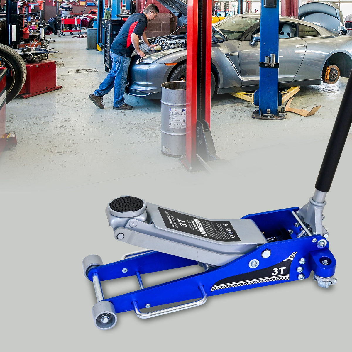 ARTMAN Hydraulic Trolley Floor Jack with 3-Ton Capacity - view 2