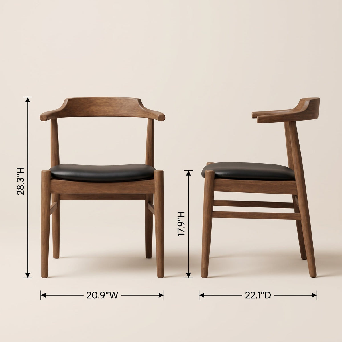 Ashcroft Furniture Mary Modern Style Solid Wood Rectangular Dining Kitchen Table and 4 PCS PU Leather Dining Chair - view 5