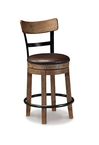 Pinnadel Upholstered Swivel Barstool