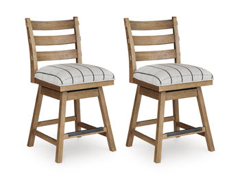Ridgester Upholstered Swivel Barstool (Set of 2)