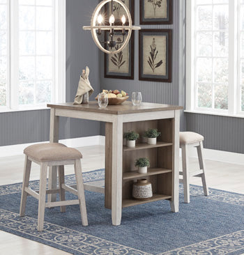 Skempton Rectangular Dining Room Counter Table Set (Set of 3)